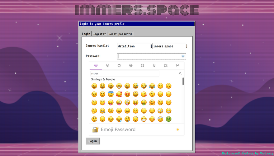 Immers Space emoji passwords